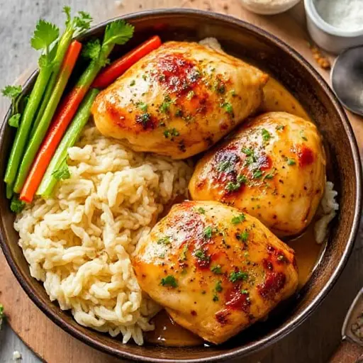 Creamy Marry Me Chicken served in a skillet with sun-dried tomatoes and fresh herbs