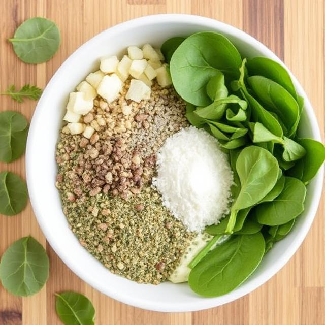 Fresh spinach, canned artichokes, cream cheese, and mozzarella cheese for spinach artichoke dip