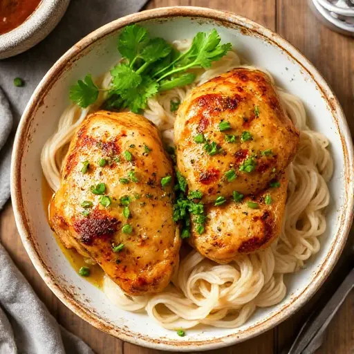 Creamy Marry Me Chicken served in a skillet with sun-dried tomatoes and fresh herbs