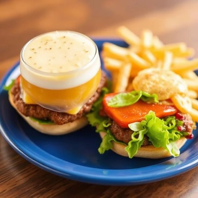 A delicious Culver's Butterburger with crispy fries and a side of frozen custard, showcasing the perfect flavor pairings for a satisfying meal.