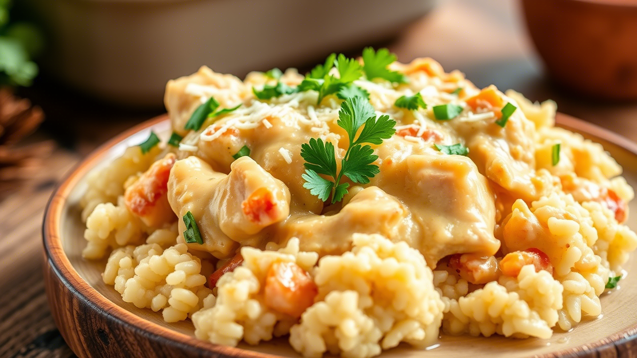 Creamy Chicken Cauliflower Rice Casserole