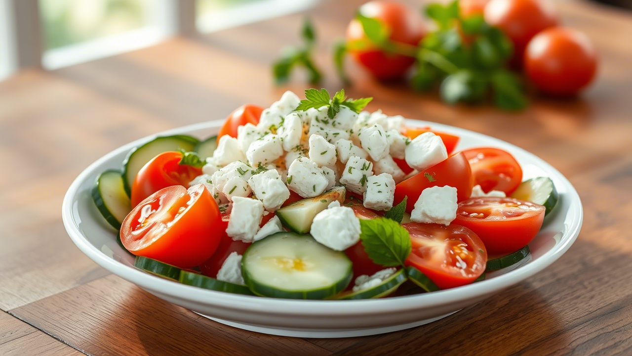 Easy & Refreshing Cucumber Tomato Salad with Feta | Perfect Summer Side Dish