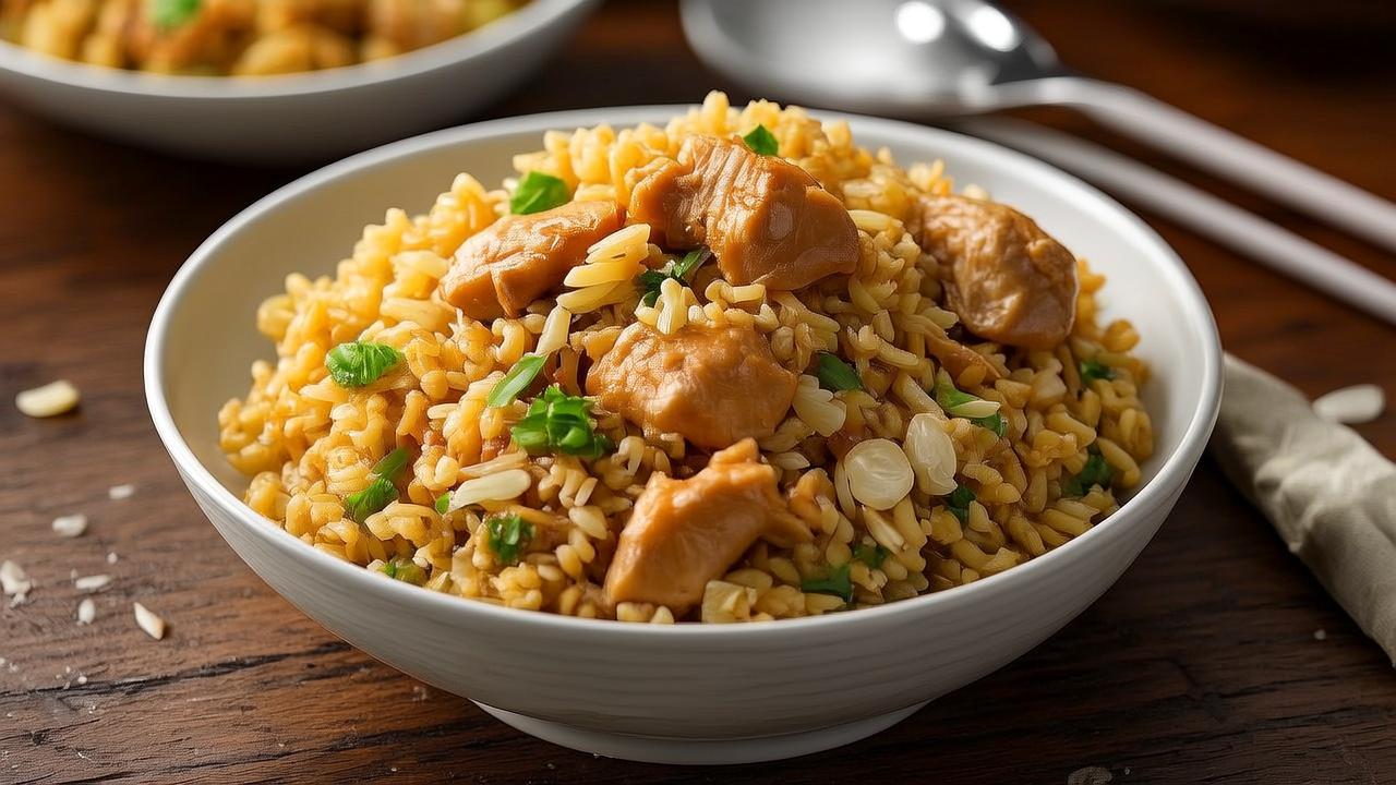 Crispy Garlic Chicken Fried Rice