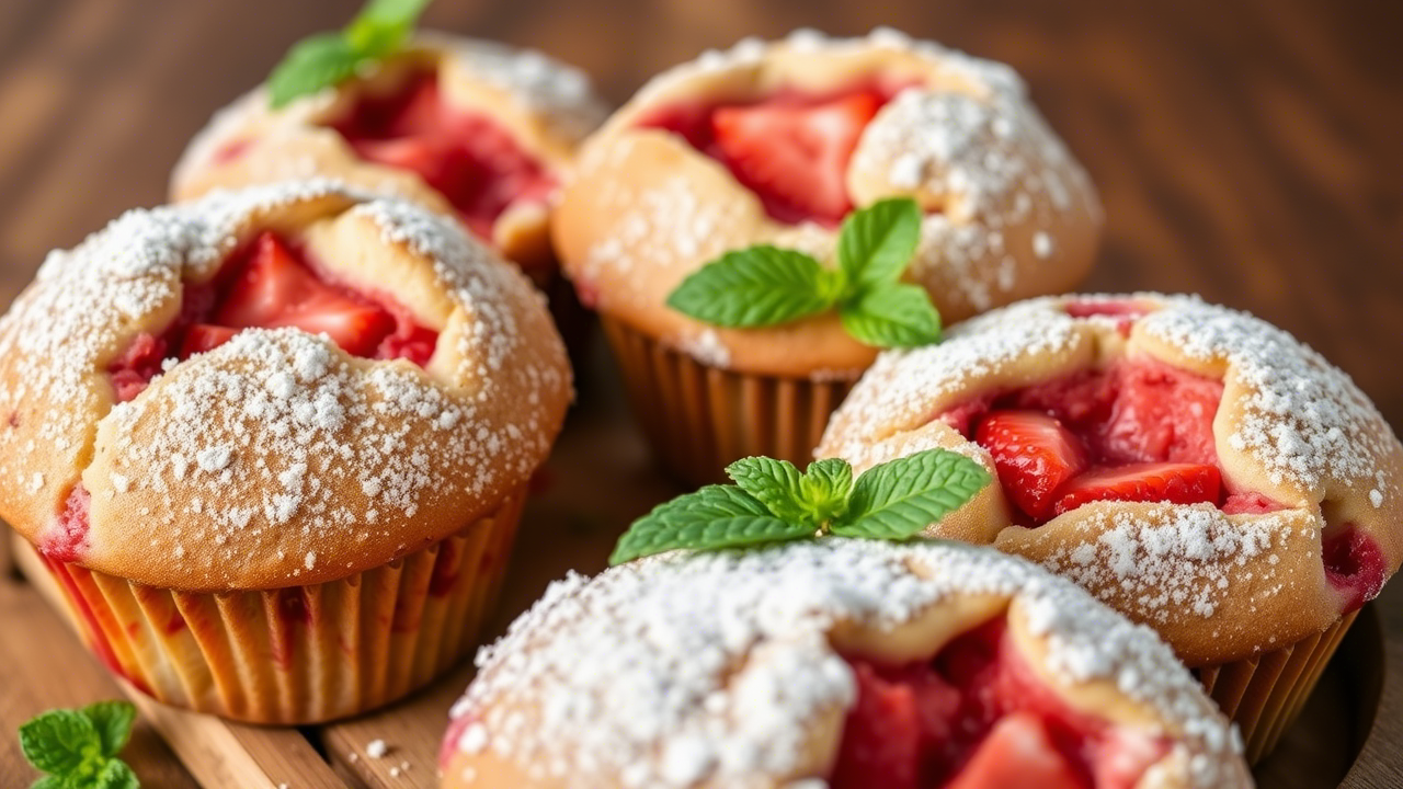 Strawberry Muffins with Frozen Berries